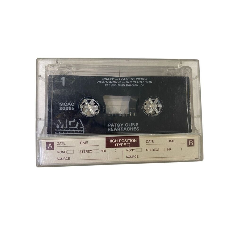 Patsy Cline Heartaches Cassette Tape MCA Country Compilation 1985 Vintage Audio